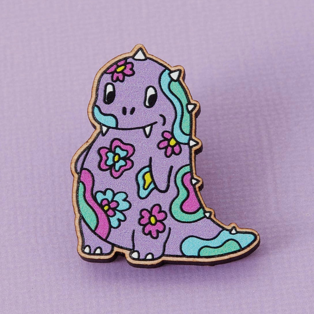 Pin aus Holz - Dinosaur