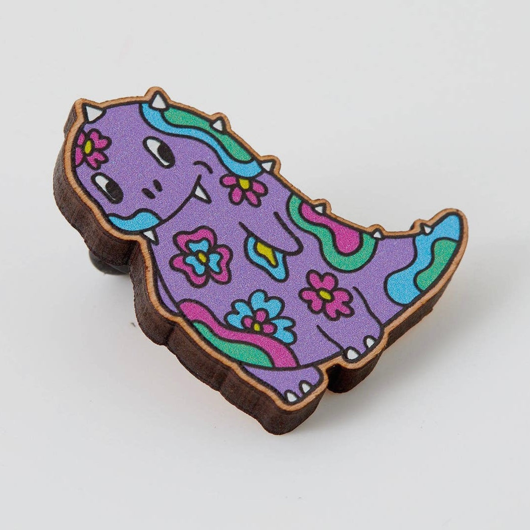 Pin aus Holz - Dinosaur