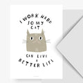 Postkarte - I Work Hard