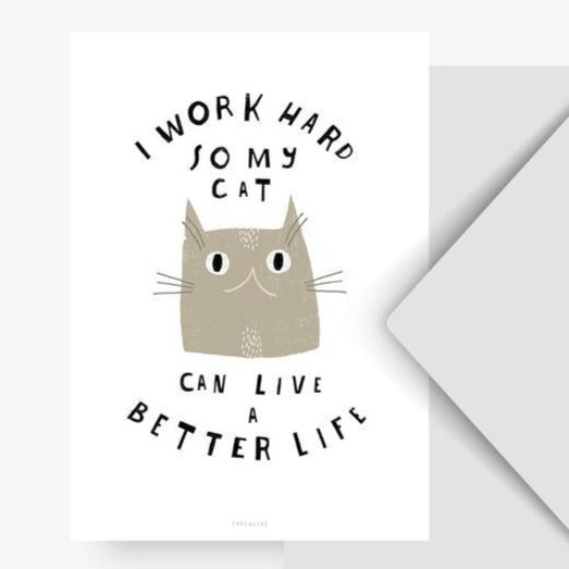 Postkarte - I Work Hard