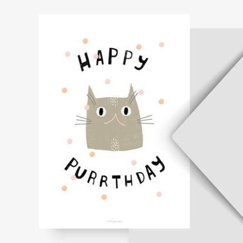 Postkarte - Happy Purrthday